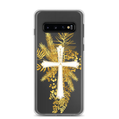 Yeshua – Golden Cross Edition | Transparente Samsung-Handyhülle