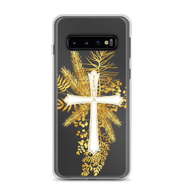 Yeshua – Golden Cross Edition | Transparente Samsung-Handyhülle