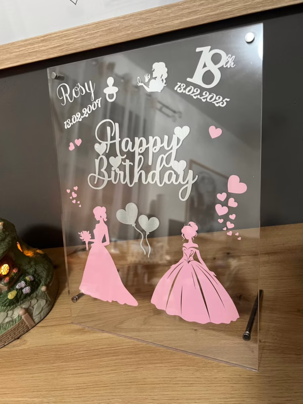 Personalisierter Acrylständer – Einzigartiges Geschenk mit Namen, Datum & Wunschmotiv – Bild 4