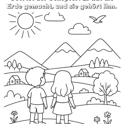 Die Schöpfungsgeschichte – Gratis Malbuch für Kinder (PDF zum Ausdrucken)