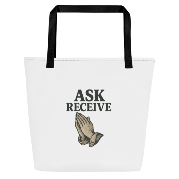 Ask Receive – Großer Stoffbeutel | Weiß