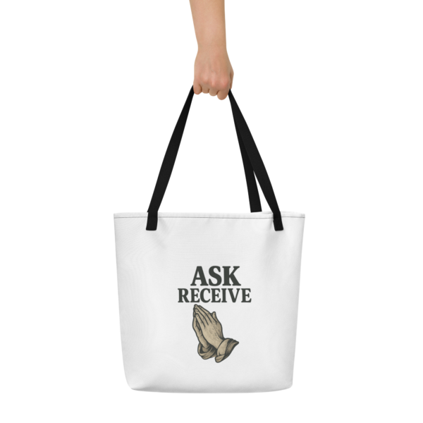 Ask Receive – Großer Stoffbeutel | Weiß – Bild 6