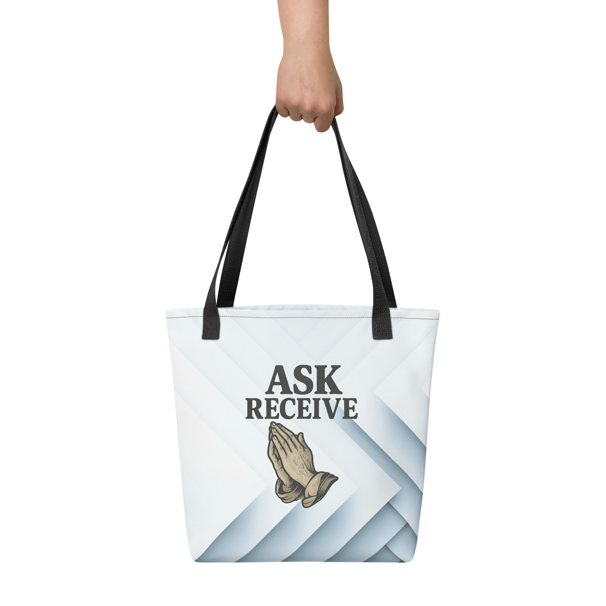 Ask Receive - Stoffbeutel | Blau-Weiß – Bild 4