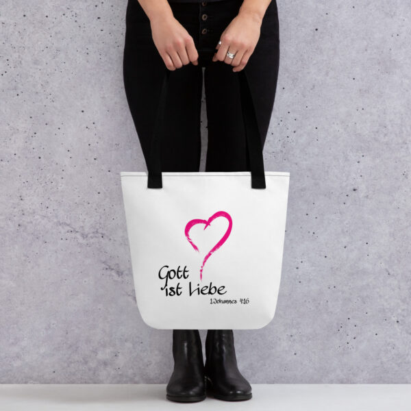 Gott ist Liebe Motiv 1 | Stoffbeutel – Bild 4