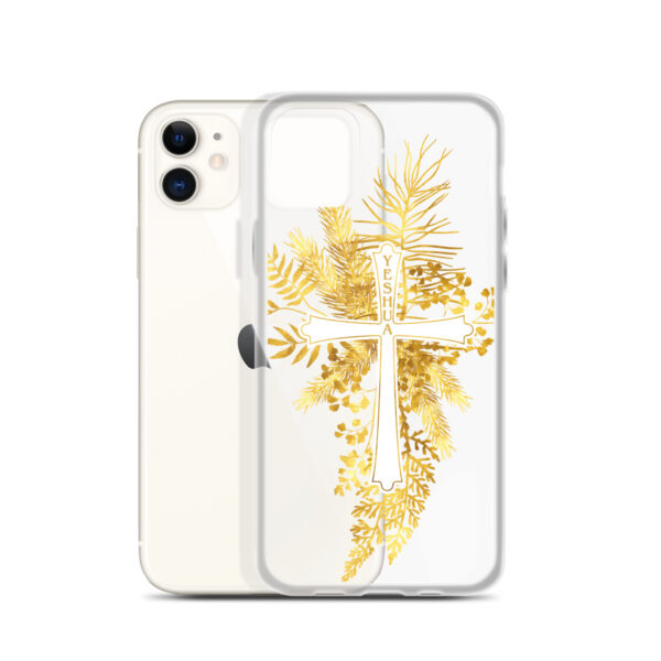 Yeshua – Golden Cross Edition | Transparente iPhone-Hülle – Bild 6
