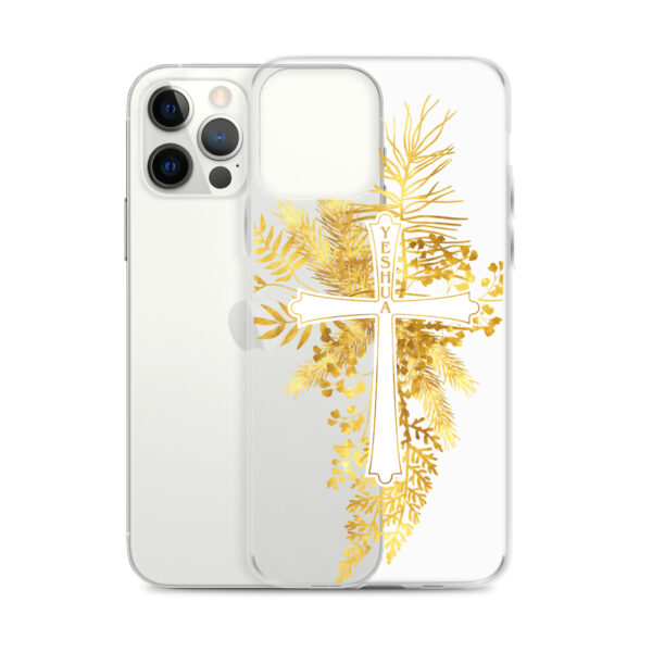 Yeshua – Golden Cross Edition | Transparente iPhone-Hülle – Bild 11