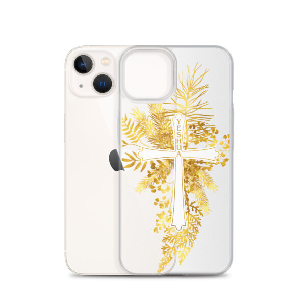 Yeshua – Golden Cross Edition | Transparente iPhone-Hülle – Bild 22