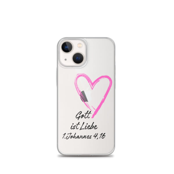 Transparente iPhone-Hülle - Gott ist Liebe Motiv mit Pinkem Herz – Bild 16