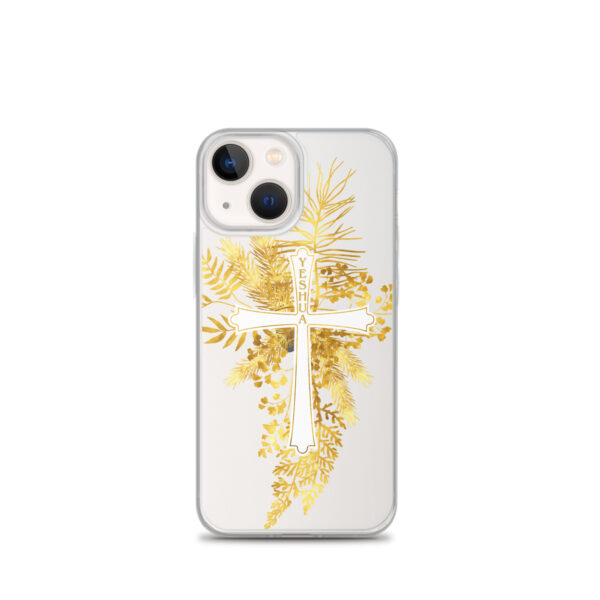 Yeshua – Golden Cross Edition | Transparente iPhone-Hülle – Bild 16
