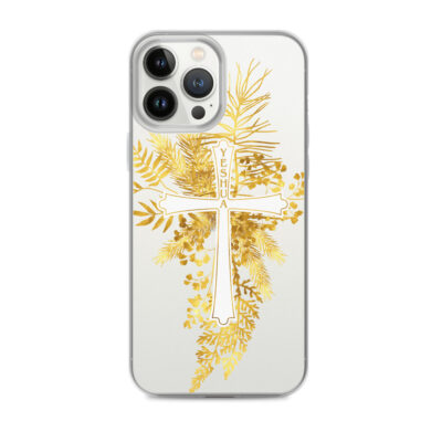 Yeshua – Golden Cross Edition | Transparente iPhone-Hülle