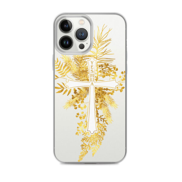 Yeshua – Golden Cross Edition | Transparente iPhone-Hülle