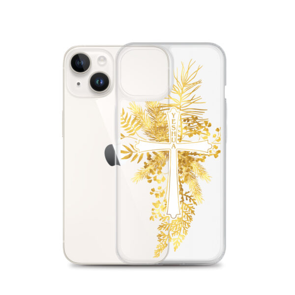 Yeshua – Golden Cross Edition | Transparente iPhone-Hülle – Bild 30