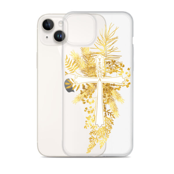 Yeshua – Golden Cross Edition | Transparente iPhone-Hülle – Bild 24