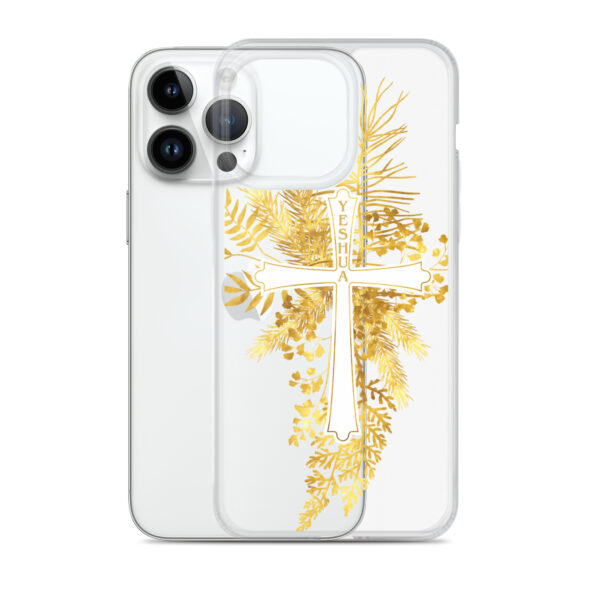 Yeshua – Golden Cross Edition | Transparente iPhone-Hülle – Bild 26