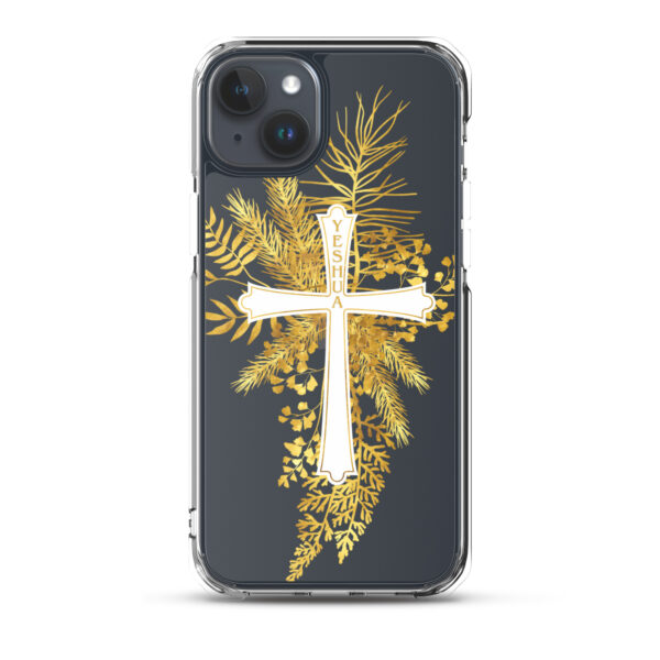 Yeshua – Golden Cross Edition | Transparente iPhone-Hülle – Bild 31