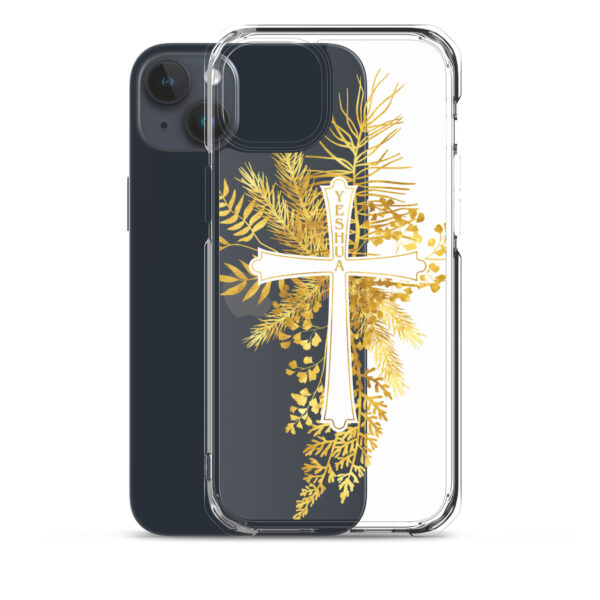 Yeshua – Golden Cross Edition | Transparente iPhone-Hülle – Bild 32