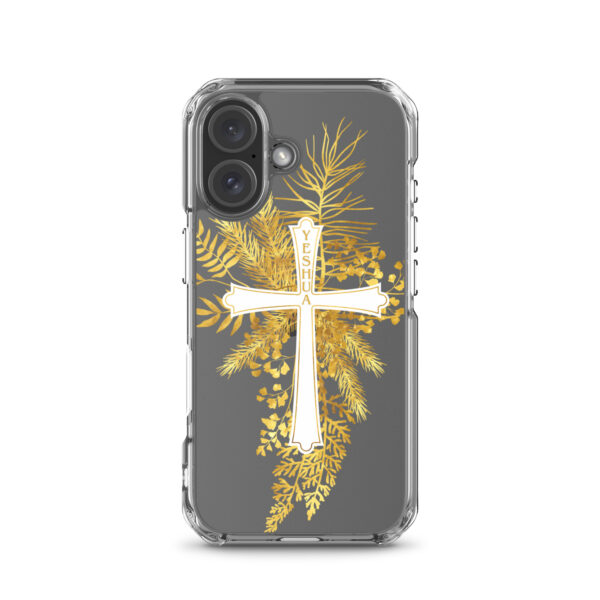 Yeshua – Golden Cross Edition | Transparente iPhone-Hülle – Bild 45