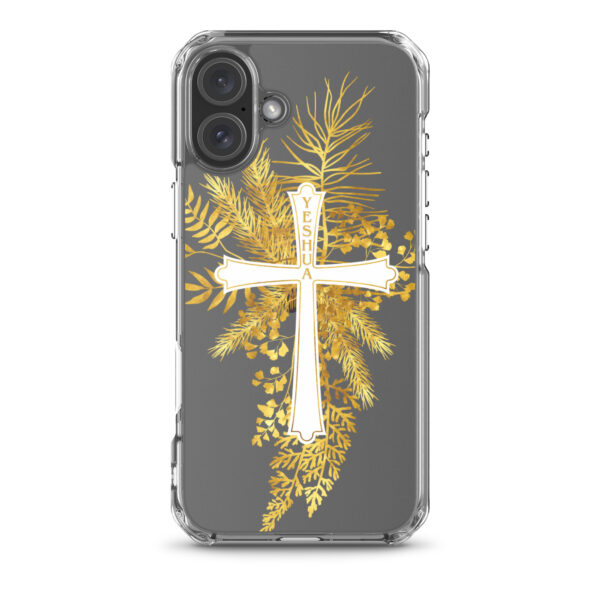 Yeshua – Golden Cross Edition | Transparente iPhone-Hülle – Bild 39