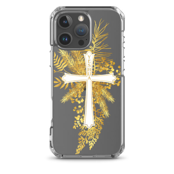 Yeshua – Golden Cross Edition | Transparente iPhone-Hülle – Bild 41
