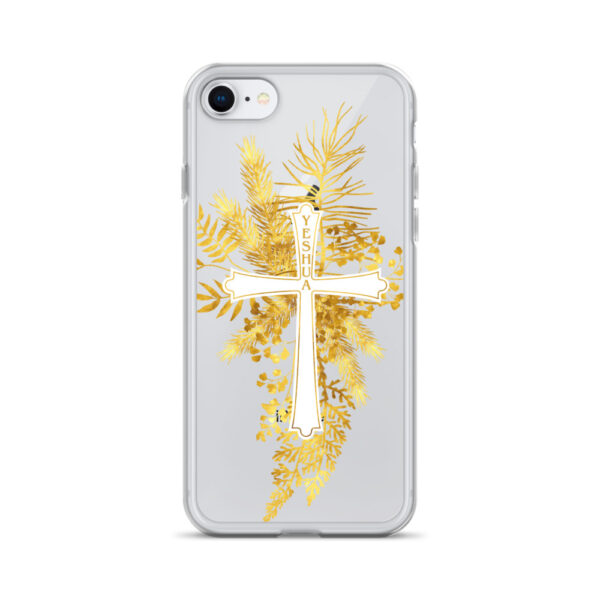 Yeshua – Golden Cross Edition | Transparente iPhone-Hülle – Bild 47