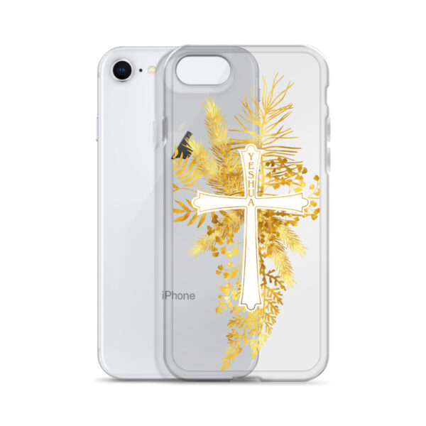 Yeshua – Golden Cross Edition | Transparente iPhone-Hülle – Bild 48