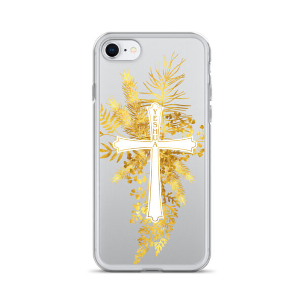 Yeshua – Golden Cross Edition | Transparente iPhone-Hülle – Bild 49
