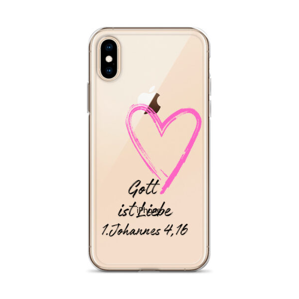 Transparente iPhone-Hülle - Gott ist Liebe Motiv mit Pinkem Herz – Bild 53
