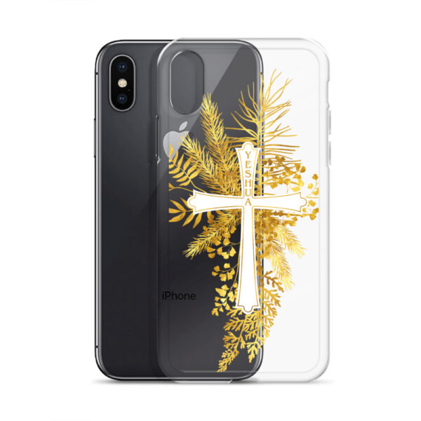 Yeshua – Golden Cross Edition | Transparente iPhone-Hülle – Bild 52