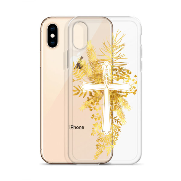 Yeshua – Golden Cross Edition | Transparente iPhone-Hülle – Bild 54