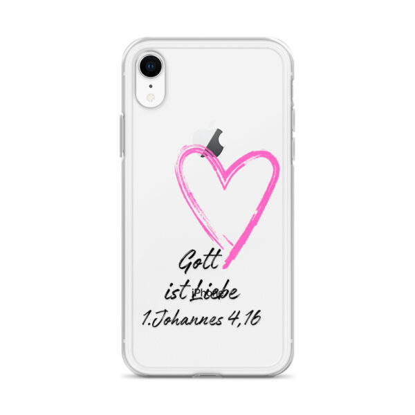 Transparente iPhone-Hülle - Gott ist Liebe Motiv mit Pinkem Herz – Bild 57