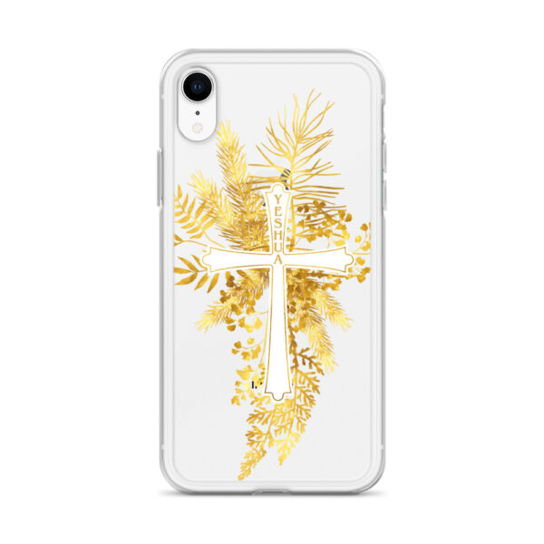 Yeshua – Golden Cross Edition | Transparente iPhone-Hülle – Bild 57