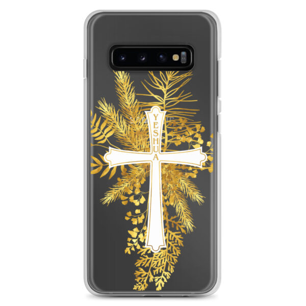 Yeshua – Golden Cross Edition | Transparente Samsung-Handyhülle – Bild 3