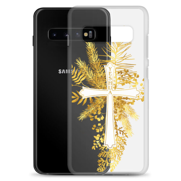 Yeshua – Golden Cross Edition | Transparente Samsung-Handyhülle – Bild 4