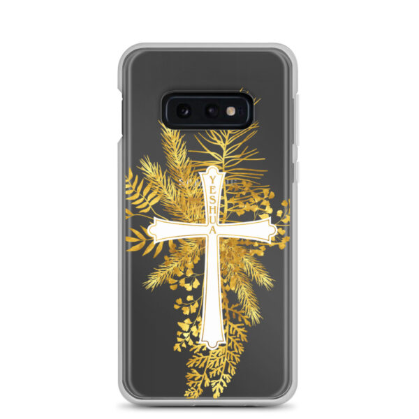 Yeshua – Golden Cross Edition | Transparente Samsung-Handyhülle – Bild 2