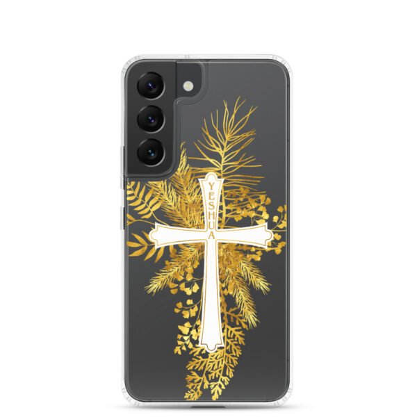 Yeshua – Golden Cross Edition | Transparente Samsung-Handyhülle – Bild 22