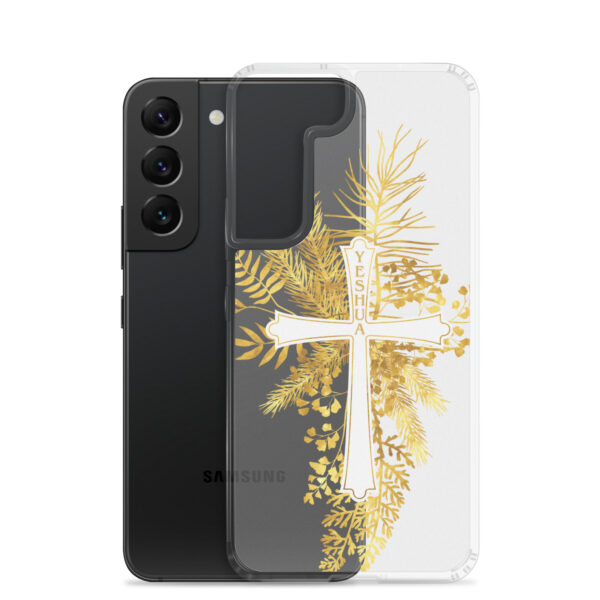 Yeshua – Golden Cross Edition | Transparente Samsung-Handyhülle – Bild 23