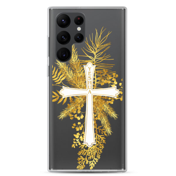 Yeshua – Golden Cross Edition | Transparente Samsung-Handyhülle – Bild 20