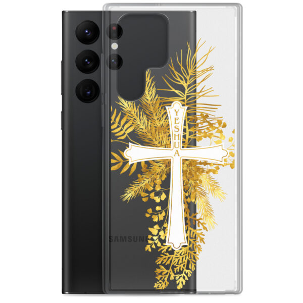 Yeshua – Golden Cross Edition | Transparente Samsung-Handyhülle – Bild 21