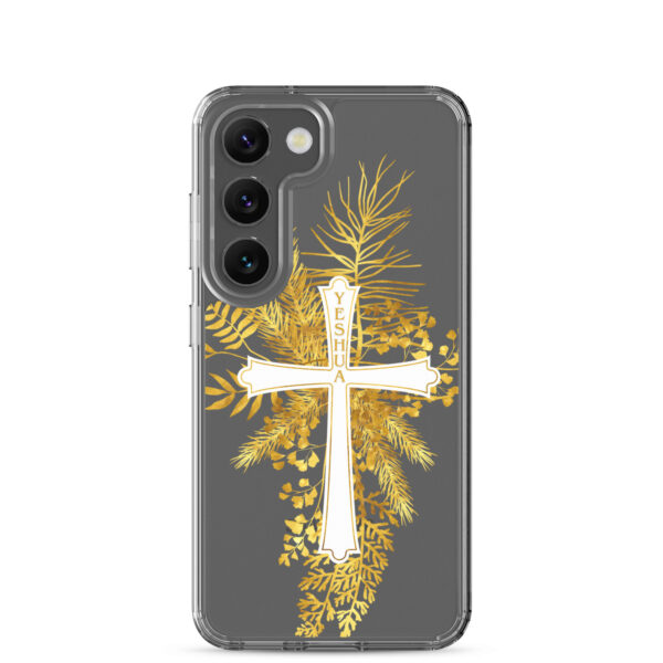 Yeshua – Golden Cross Edition | Transparente Samsung-Handyhülle – Bild 34