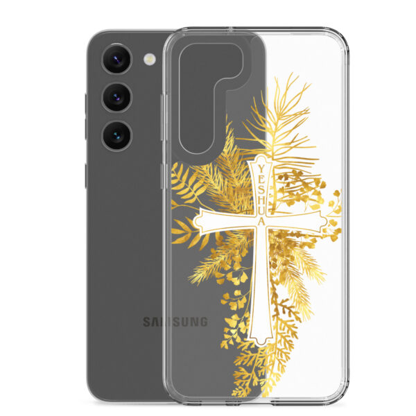 Yeshua – Golden Cross Edition | Transparente Samsung-Handyhülle – Bild 31