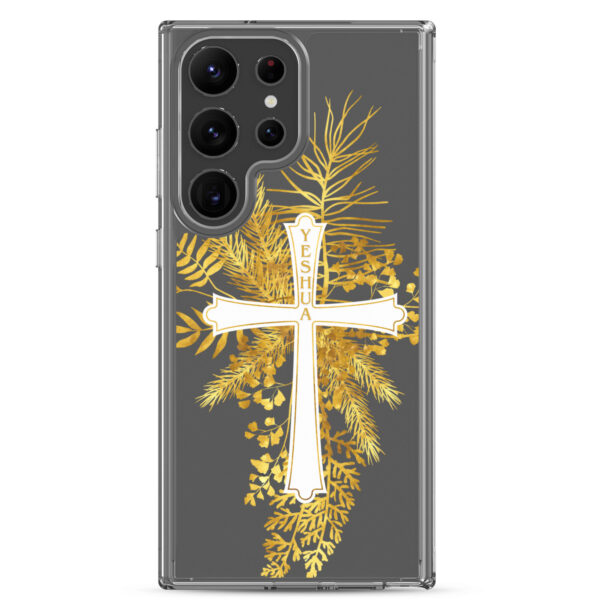Yeshua – Golden Cross Edition | Transparente Samsung-Handyhülle – Bild 32