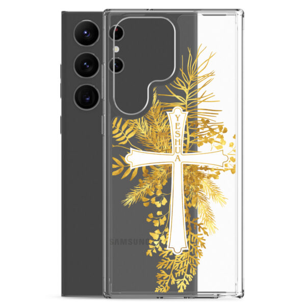 Yeshua – Golden Cross Edition | Transparente Samsung-Handyhülle – Bild 33