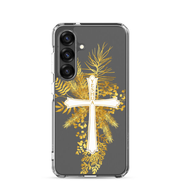 Yeshua – Golden Cross Edition | Transparente Samsung-Handyhülle – Bild 28