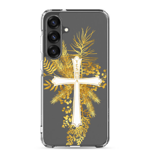 Yeshua – Golden Cross Edition | Transparente Samsung-Handyhülle – Bild 24