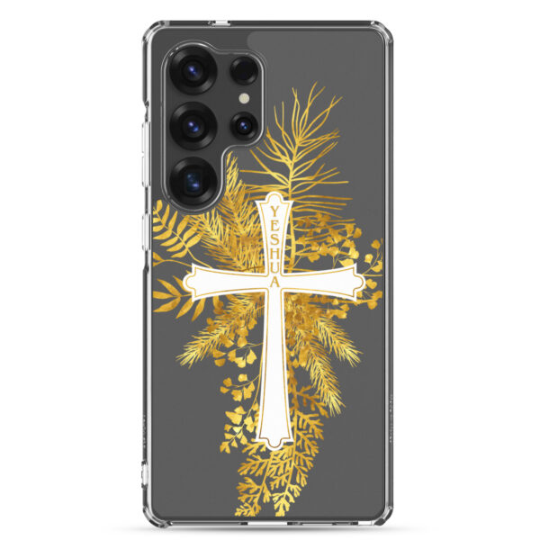 Yeshua – Golden Cross Edition | Transparente Samsung-Handyhülle – Bild 26