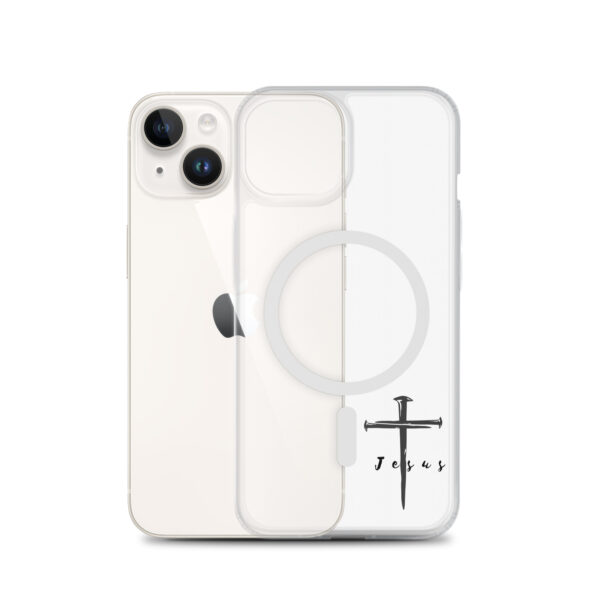 Jesus – Kreuz aus Nägeln | Transparente iPhone®-Hülle mit MagSafe® – Bild 4