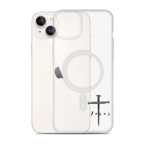 Jesus – Kreuz aus Nägeln | Transparente iPhone®-Hülle mit MagSafe® – Bild 2