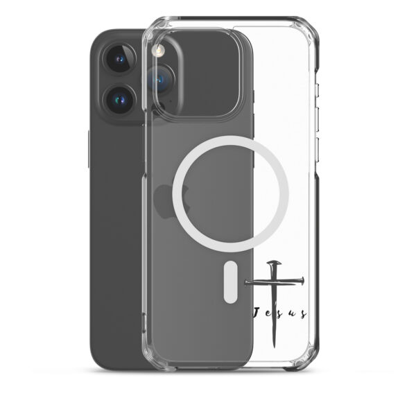 Jesus – Kreuz aus Nägeln | Transparente iPhone®-Hülle mit MagSafe® – Bild 6