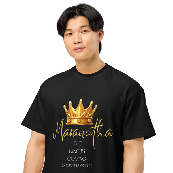 Maranatha The King is Coming – 1 Corinthians 16:22 | Boxy-T-Shirt für Herren – Bild 2