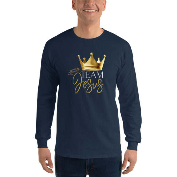 Team Jesus – Krone des Lebens | Langarmshirt für alle – Bild 2